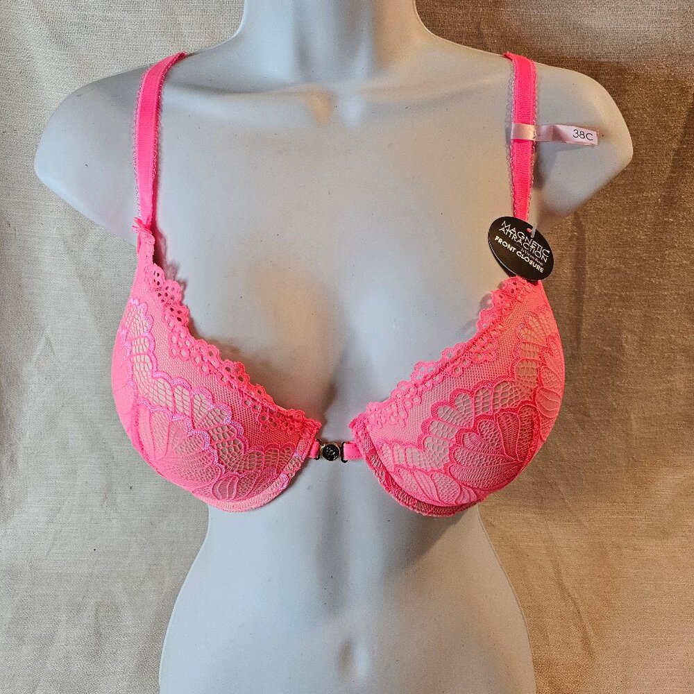 La Vie en Rose Pink Underwire Lace Bra - Size 38C